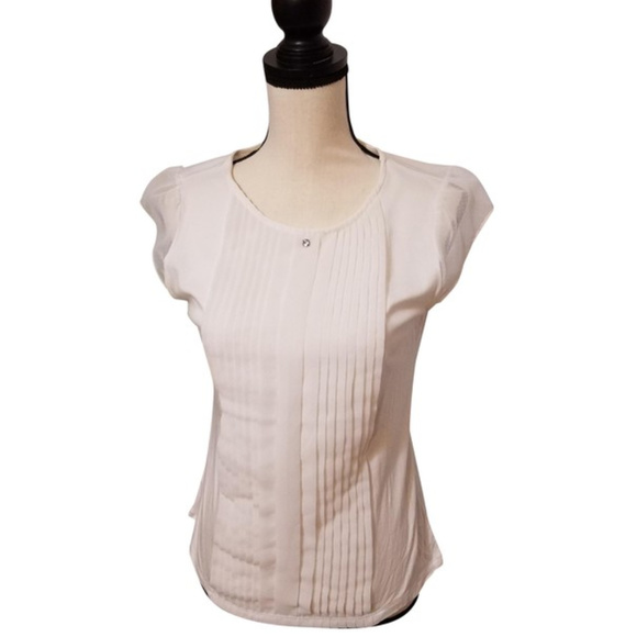 H&M Tops - H&M WOMEN'S WHITE CAP SLEEVE BLOUSE TOP MEDIUM
